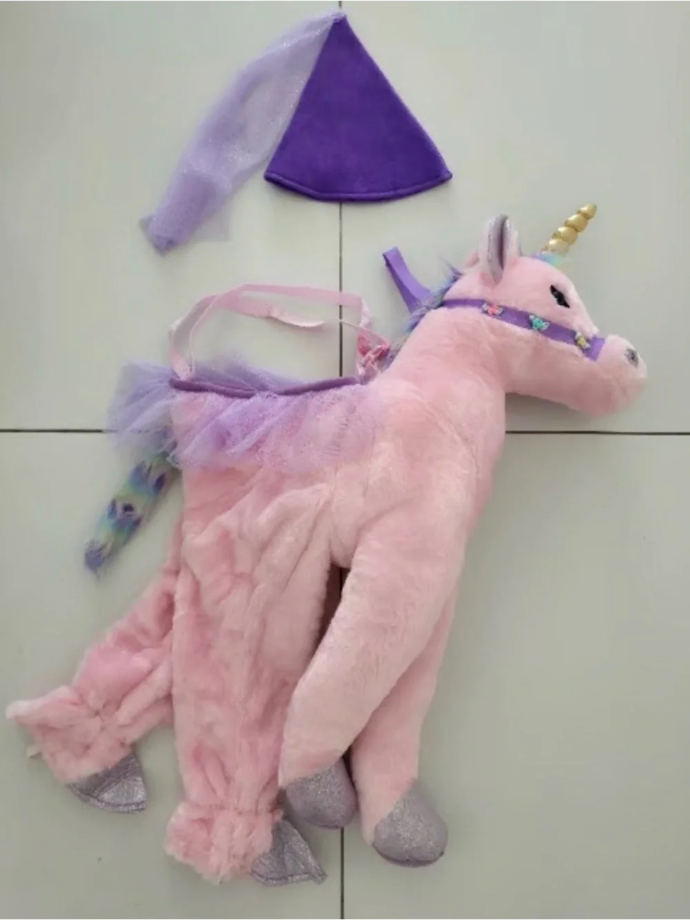 Unicorn Rainbow Costume #2,Dream Play Imagine 2-Piece Step-In Costume and. Hat,